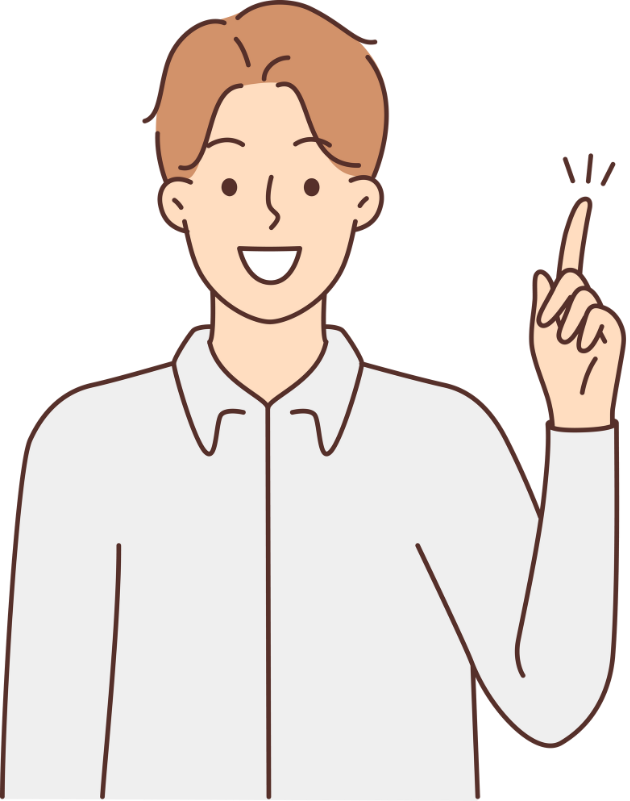 A person pointing upwards with their index finger, indicating direction, guidance, or a new idea.